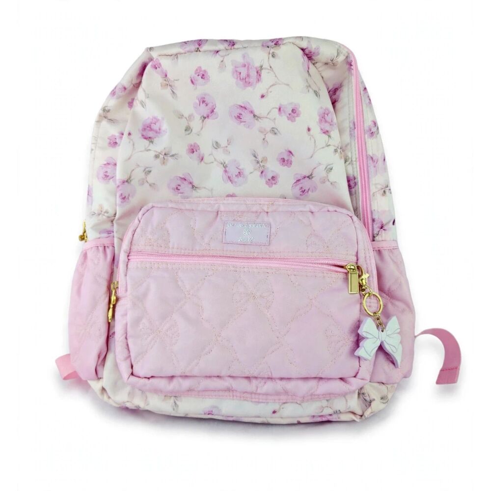 LoveShackFancy x Target Yoobi Ribbon Rosa Backpack Pink Large Quilted NWOT
